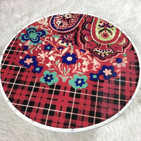 Poetic Wanderlust x Tracy Porter Fanciful Deer Floral Plaid Cake Pastry Plate - Picture 8 of 14